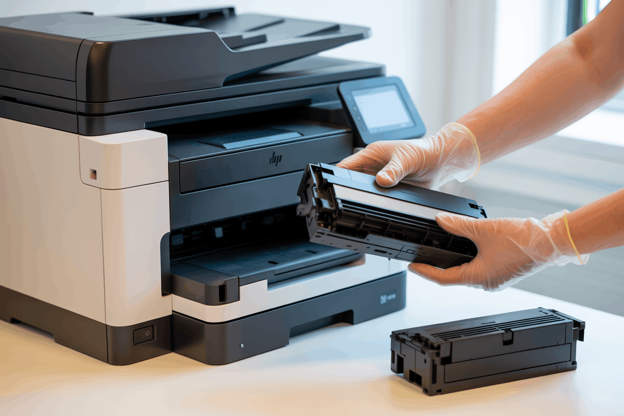 Máy in hp mfp m236sdw dùng mực gì