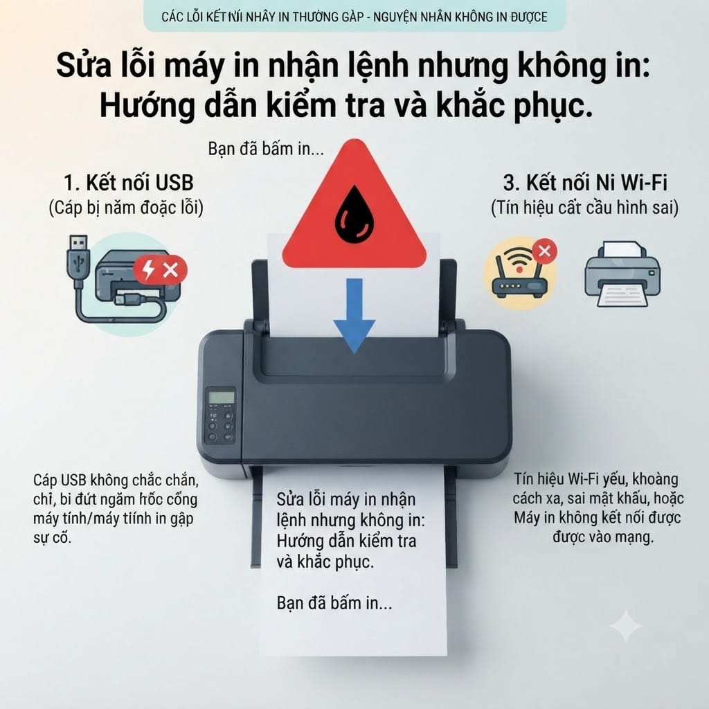 Sửa lỗi máy in nhận lệnh nhưng không in