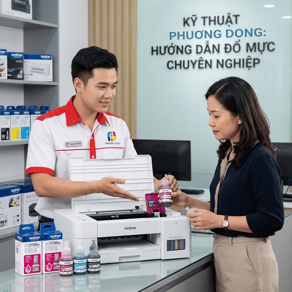 Đổ mực máy in brother DCP-T236