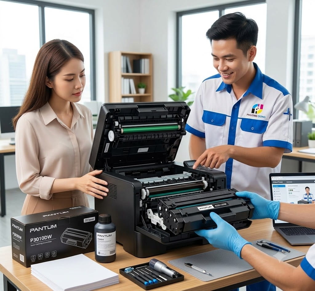 Đổ Mực Máy In Tại Phố Đặng Thai Mai