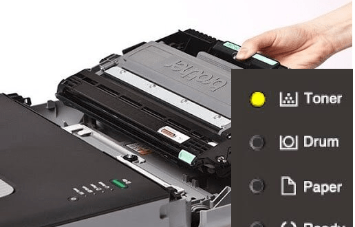 LỖI TONER TRÊN MÁY IN BROTHER HL L2321D CÓ THỂ DO CẢM BIẾN BẨN HOẶC HẾT MỰC